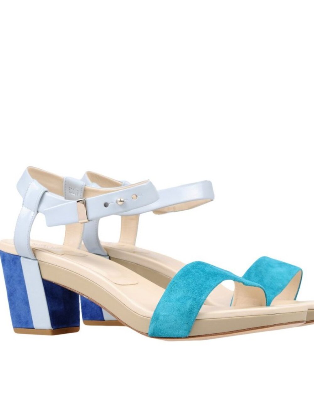 NWT Roger Vivier Suede Sandals | Colorblock Heels for Summer Weddings & Travel